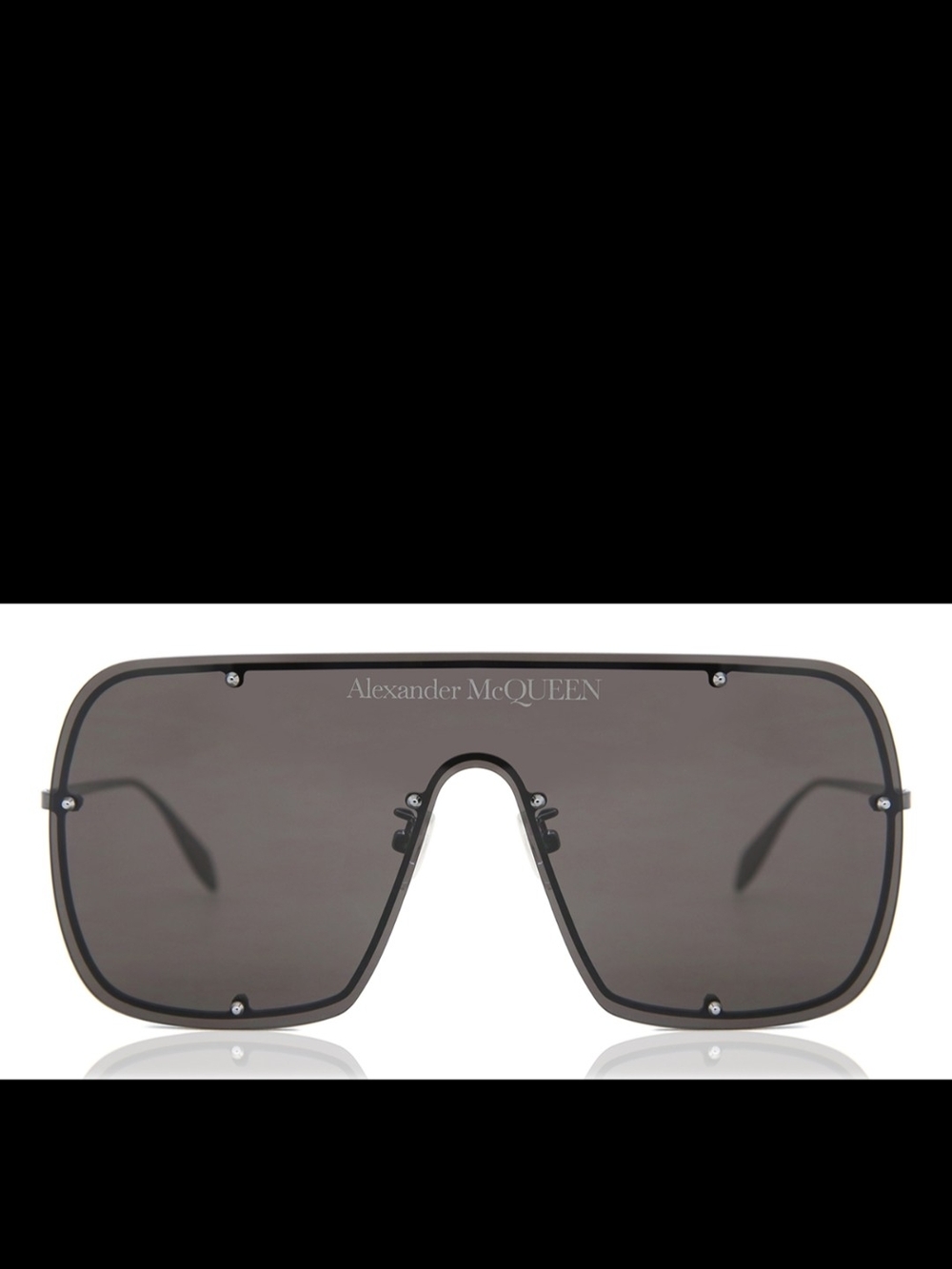 Alexander McQUEEN Black Shield Sunglasses